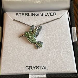 NWT Sterling Silver Crystal Hummingbird Necklace
